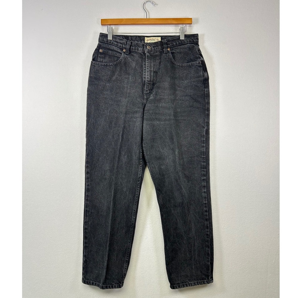 St Johns Bay‎ Relaxed Fit Jeans Women 12 Black High Rise Straight Leg Denim 90s